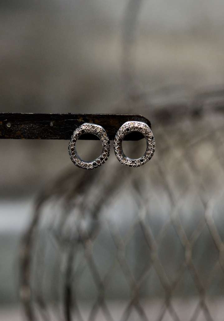 Rose & Lini ROSAMARIA “ATOLL” ROUND SILVER EARRINGS Outlet