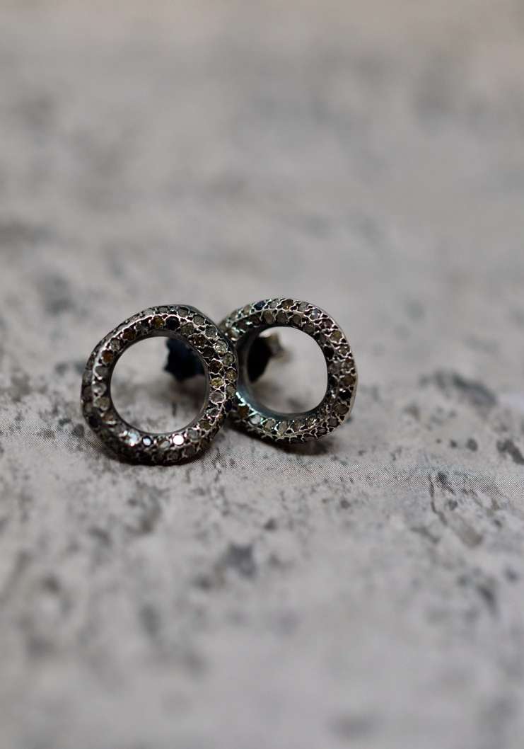 Rose & Lini ROSAMARIA “ATOLL” ROUND SILVER EARRINGS Outlet