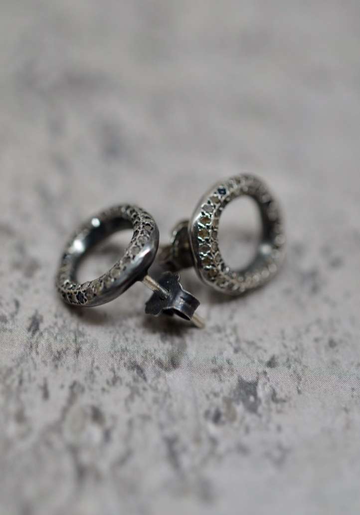 Rose & Lini ROSAMARIA “ATOLL” ROUND SILVER EARRINGS Outlet
