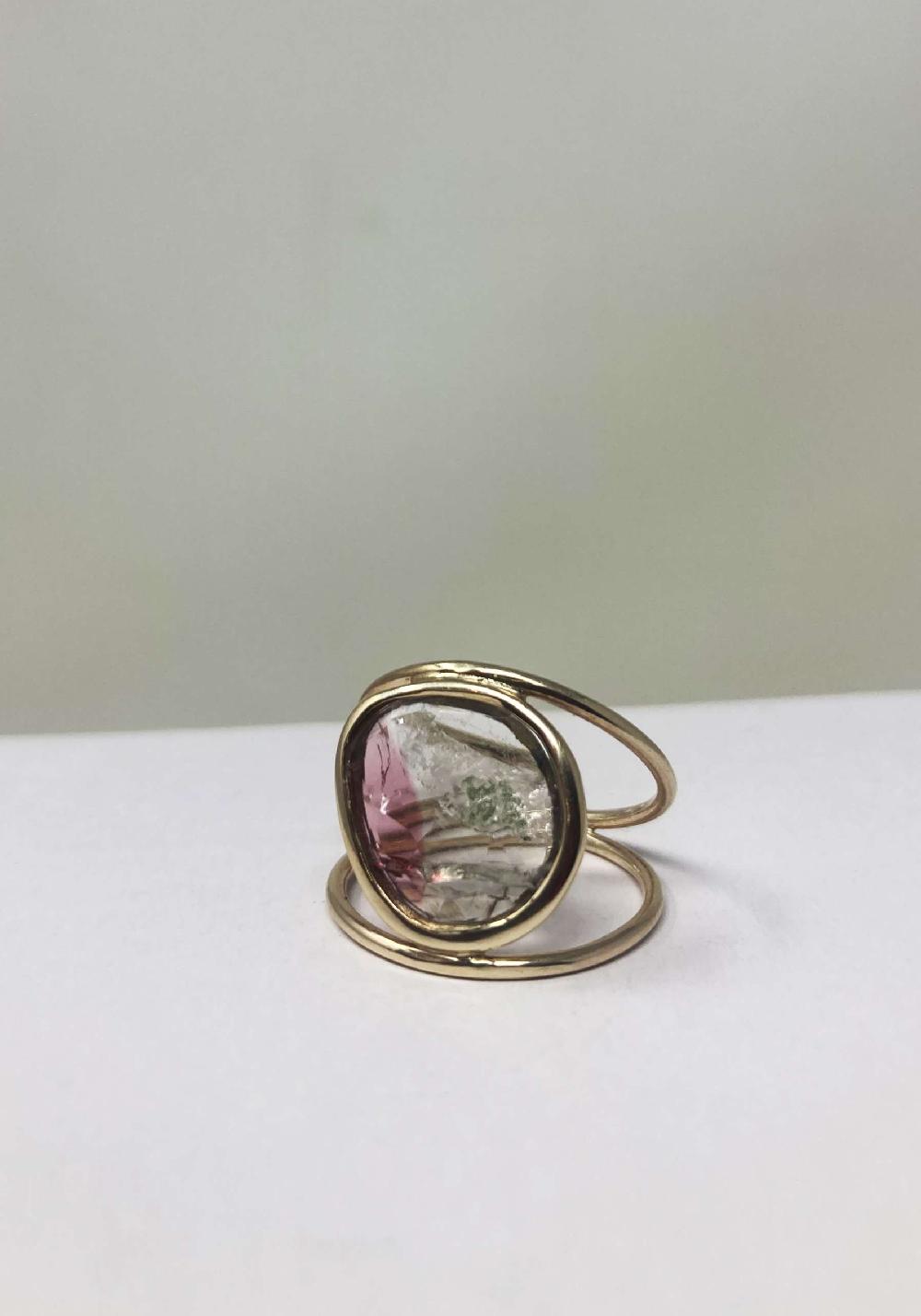 Rose & Lini MAITEA “DOUBLE RING” GOLD & WATERMELL Italy
