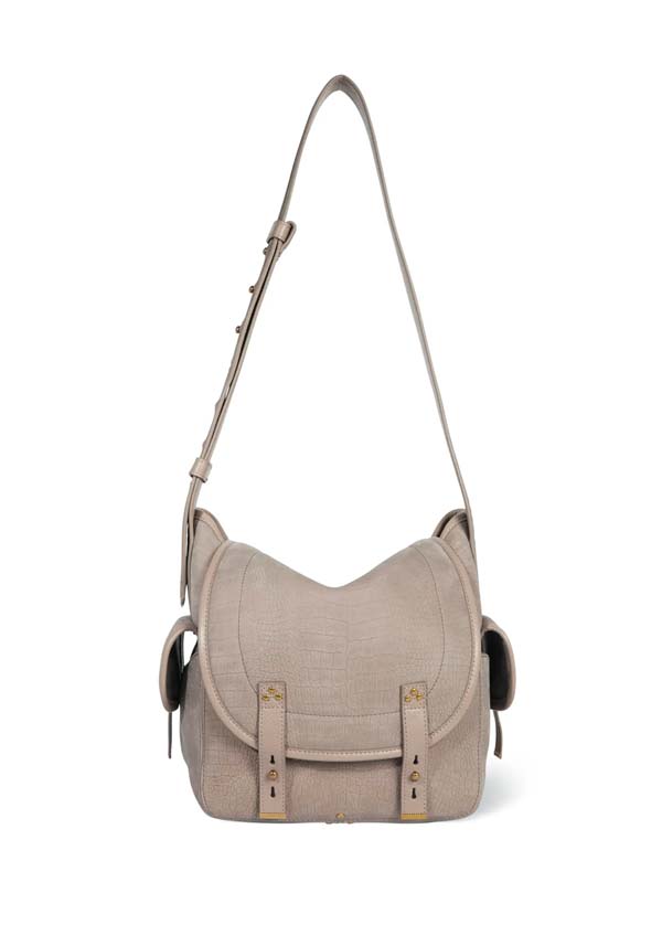 Rose & Lini JÉRÔME DREYFUSS “STAN L” CROCO STONE SHOULDER BAG Soddisfazione Garantita