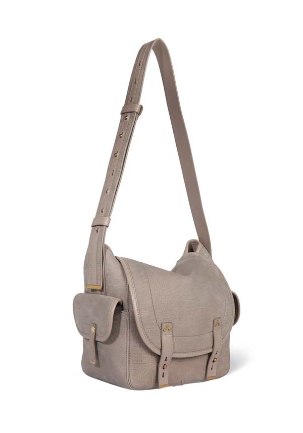 Rose & Lini JÉRÔME DREYFUSS “STAN L” CROCO STONE SHOULDER BAG Soddisfazione Garantita