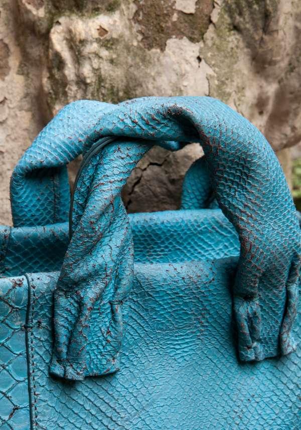 Rose & Lini SIMONA TAGLIAFERRI LIGHT BLUE PYTHON MINI SOFT BAG Negozi Online