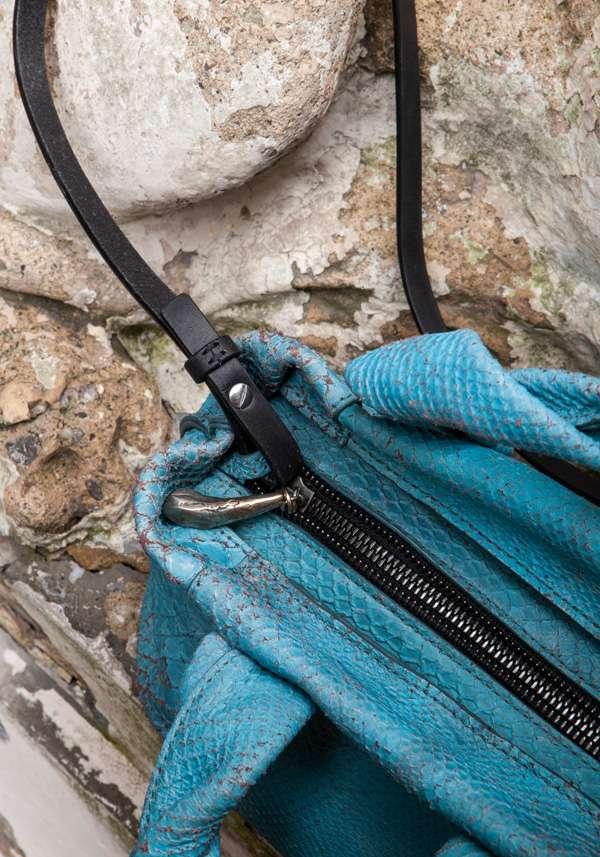 Rose & Lini SIMONA TAGLIAFERRI LIGHT BLUE PYTHON MINI SOFT BAG Negozi Online