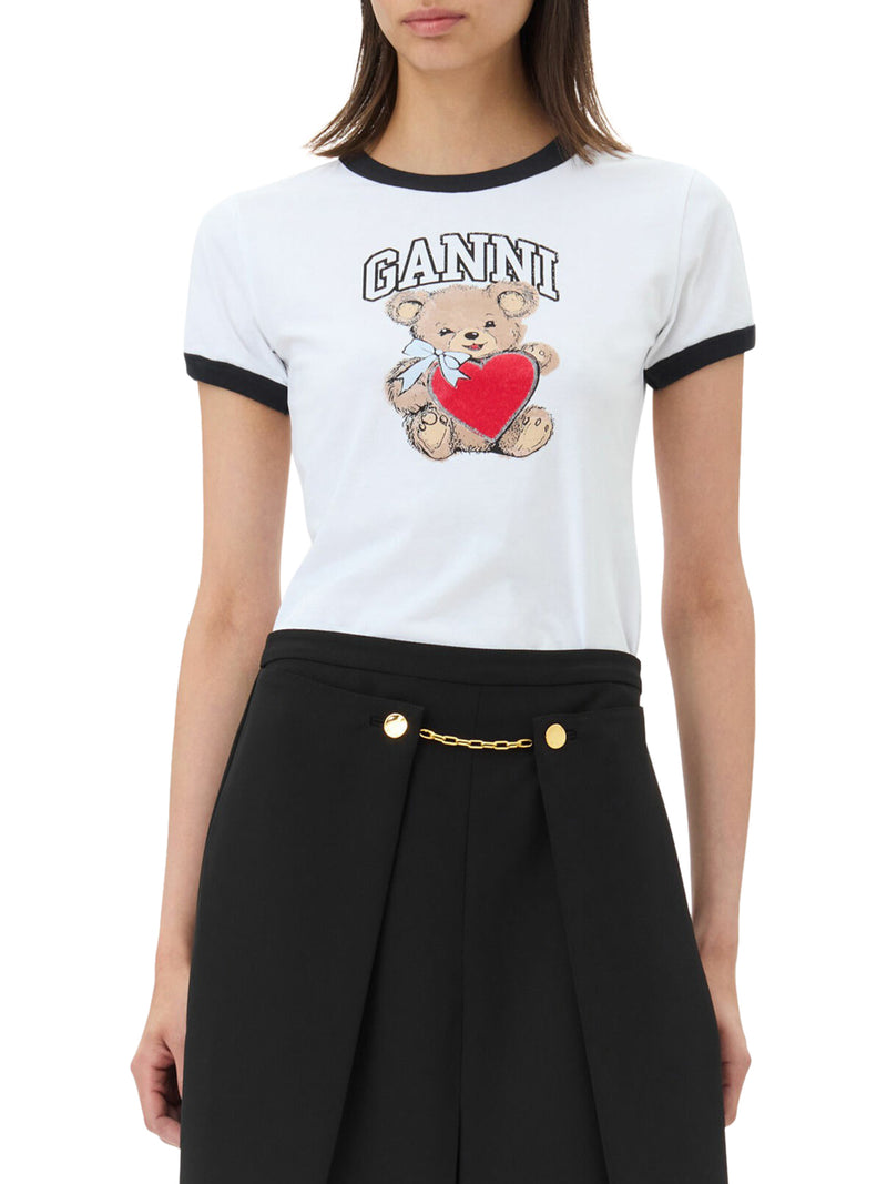 Suitnegozi T-SHIRT BASIC JERSEY BIANCA CON ORSO Vendita Economica