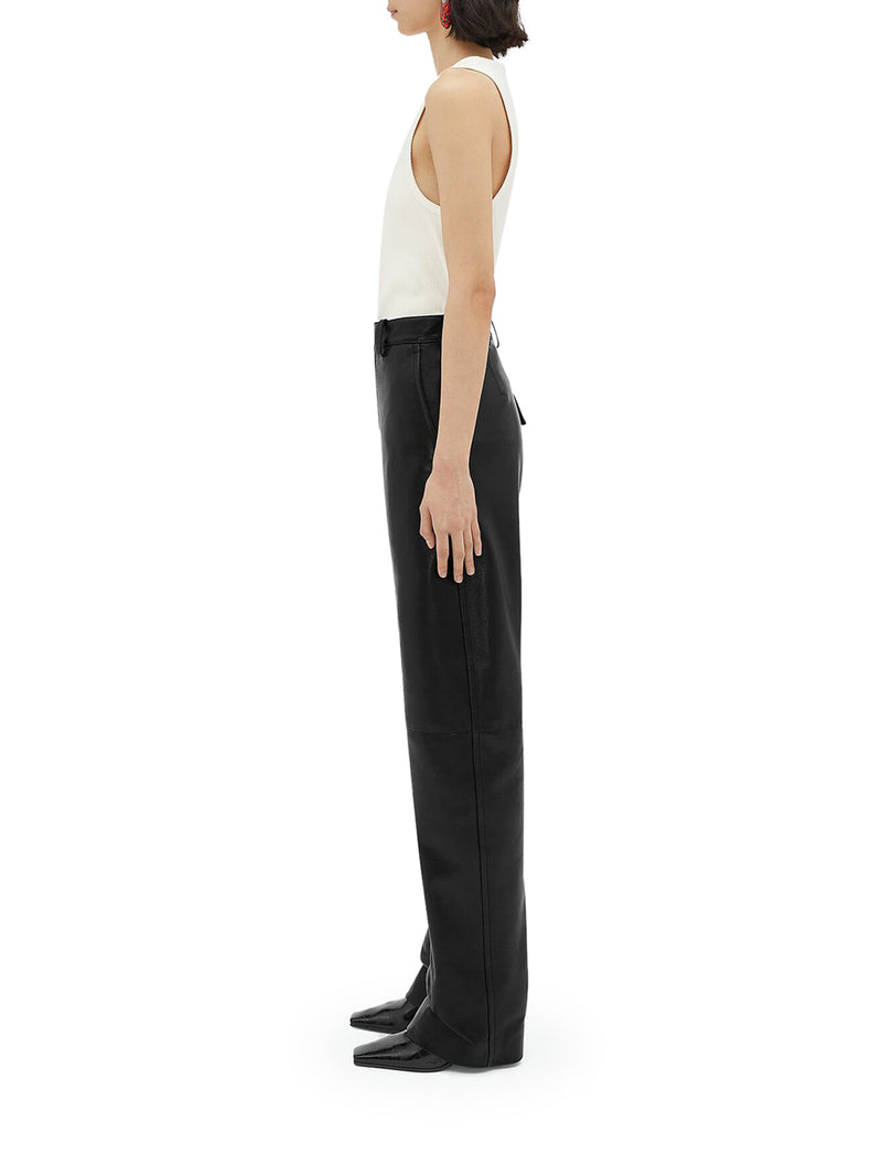 Suitnegozi Pantaloni in pelle dal taglio arrotondato Saldi Di Fabbrica