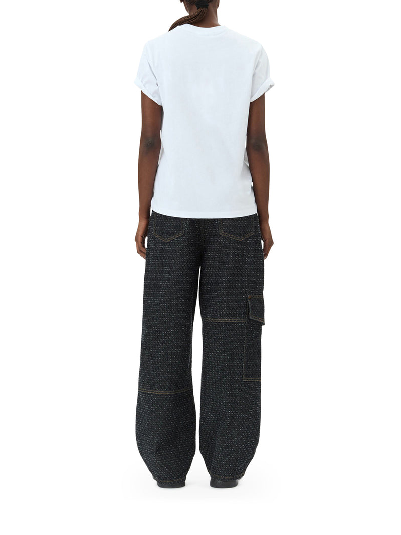 Suitnegozi T-SHIRT RELAX CON GATTI IN JERSEY BIANCO BASIC I Più Venduti