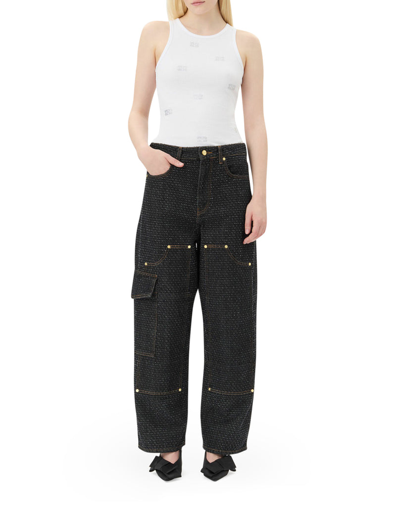 Suitnegozi CANOTTA FARFALLA CON STRASS BIANCO Negozio