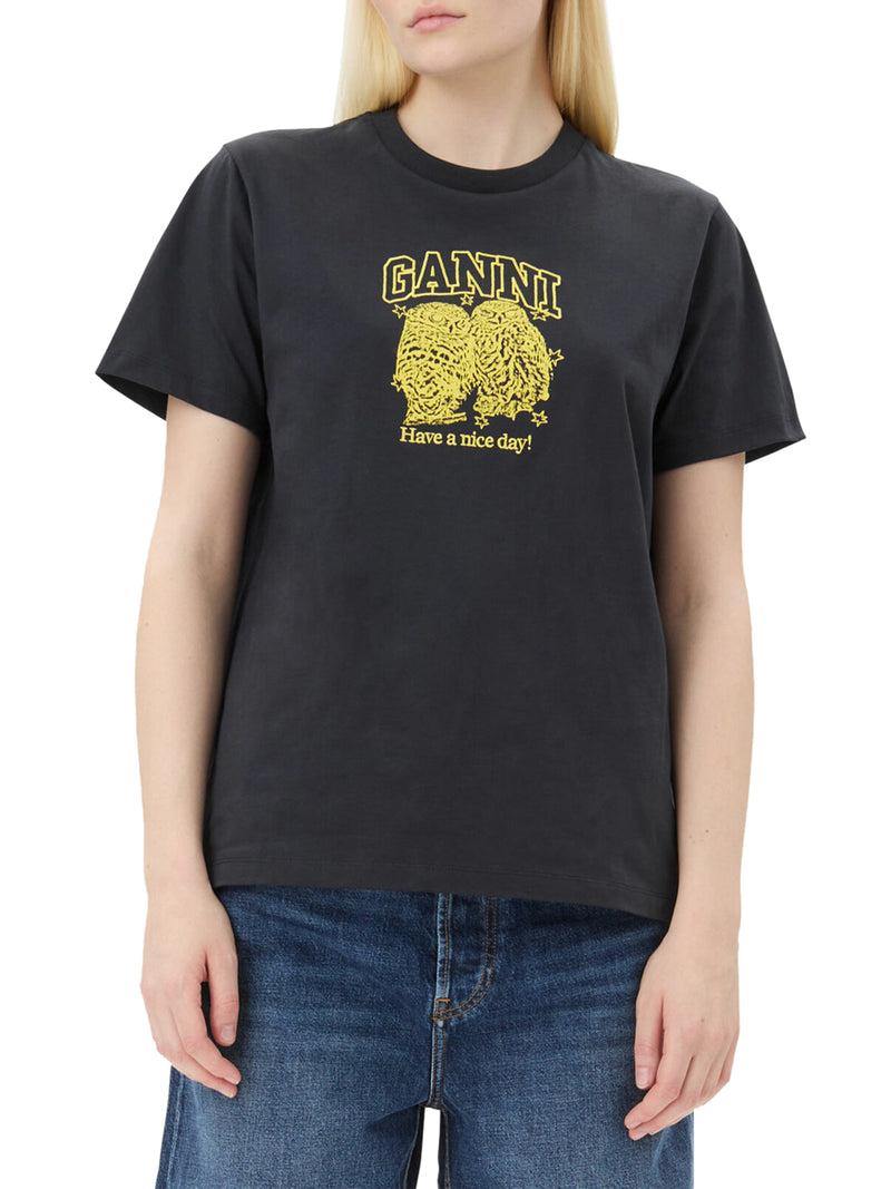 Suitnegozi T-SHIRT RELAXED CON GUFI IN JERSEY NERA 2025
