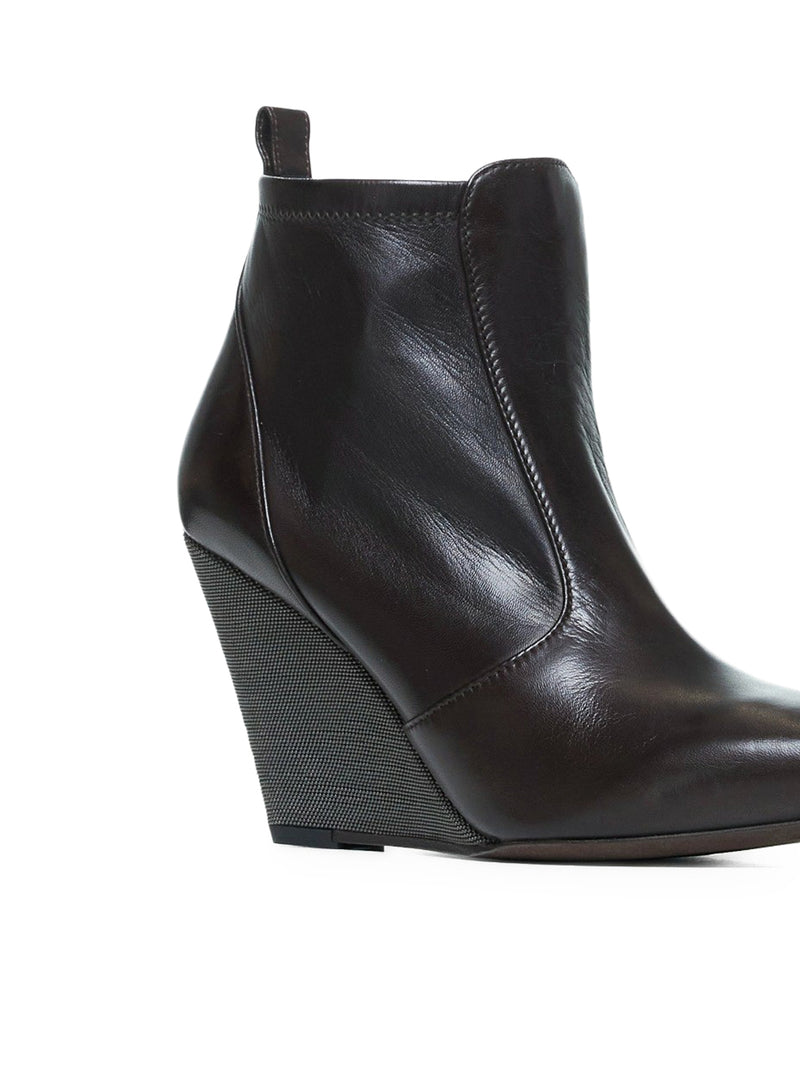 Suitnegozi Stivaletti in pelle con zeppa Vendita