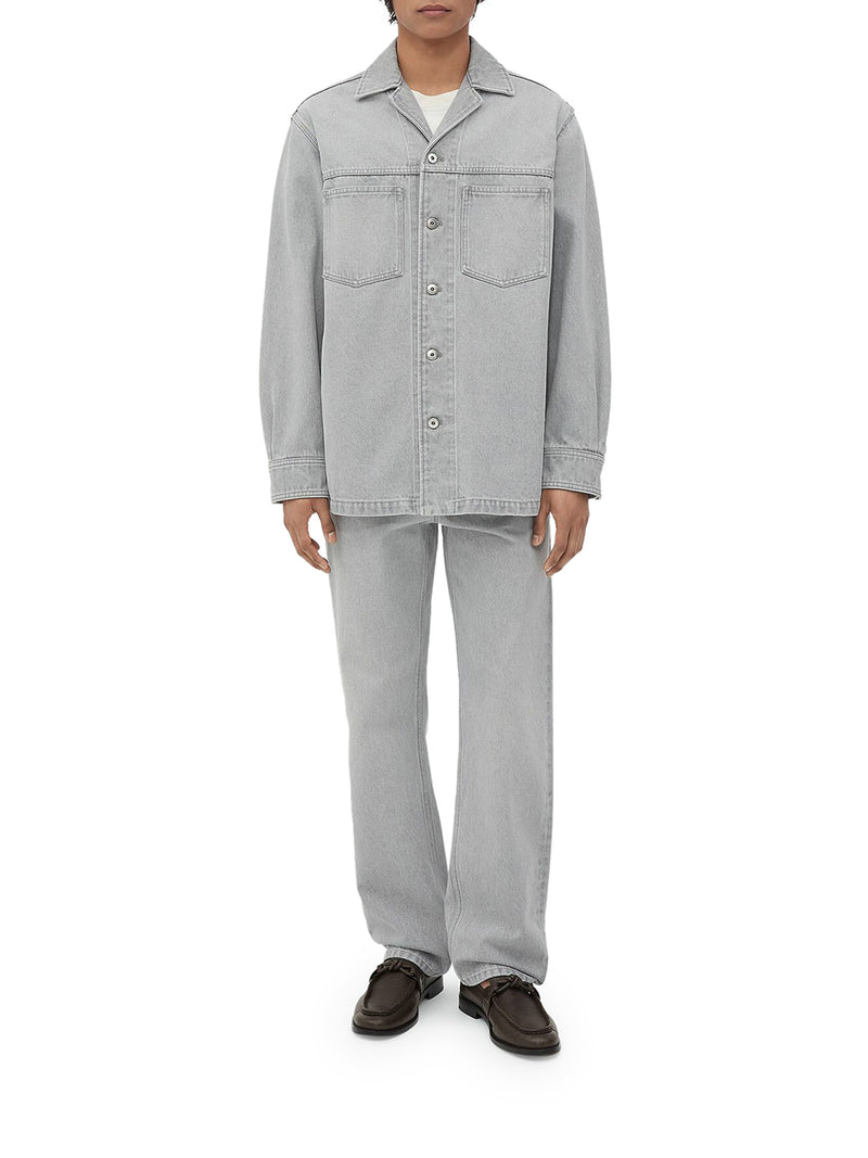 Suitnegozi Camicia in denim lavaggio Light Grey Spedizione gratuita