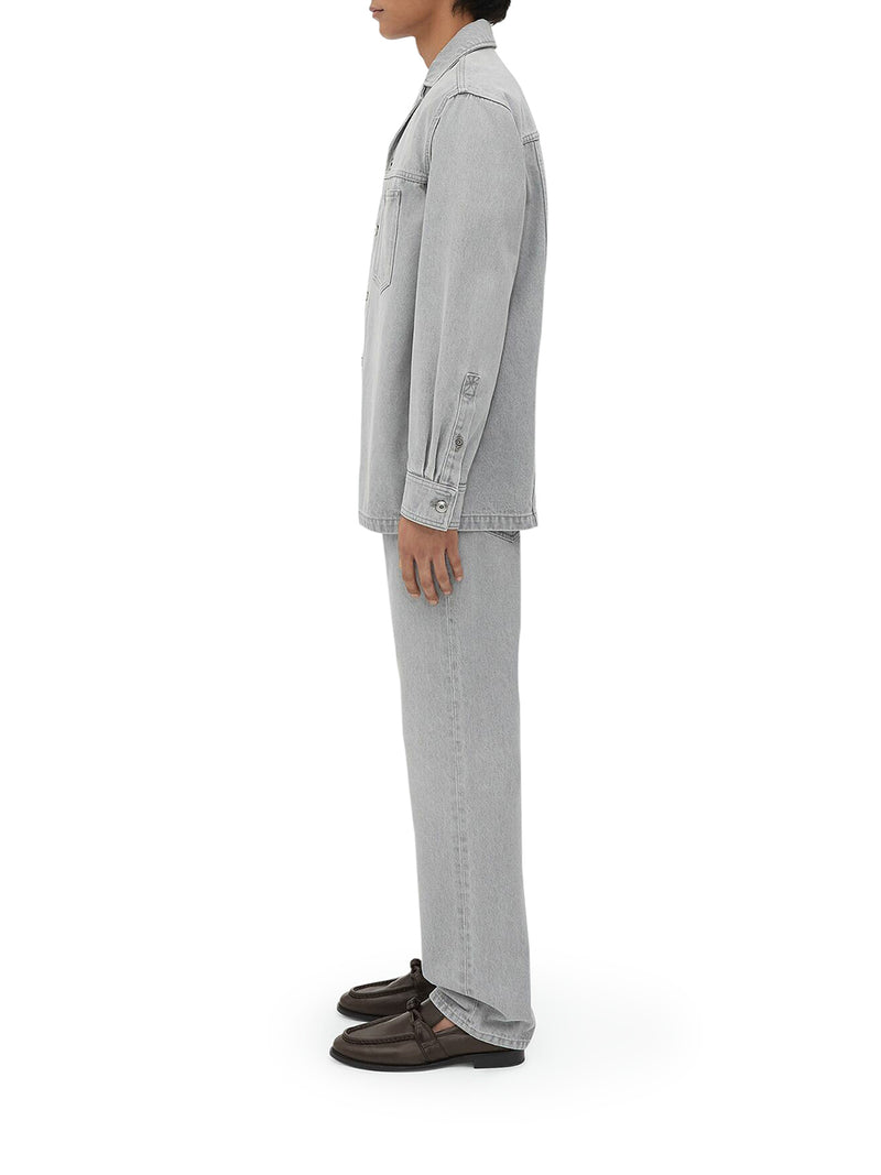 Suitnegozi Camicia in denim lavaggio Light Grey Spedizione gratuita