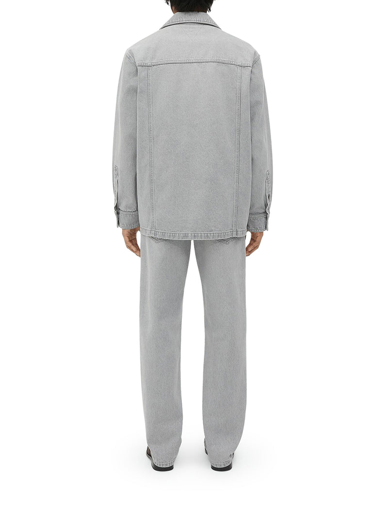 Suitnegozi Camicia in denim lavaggio Light Grey Spedizione gratuita