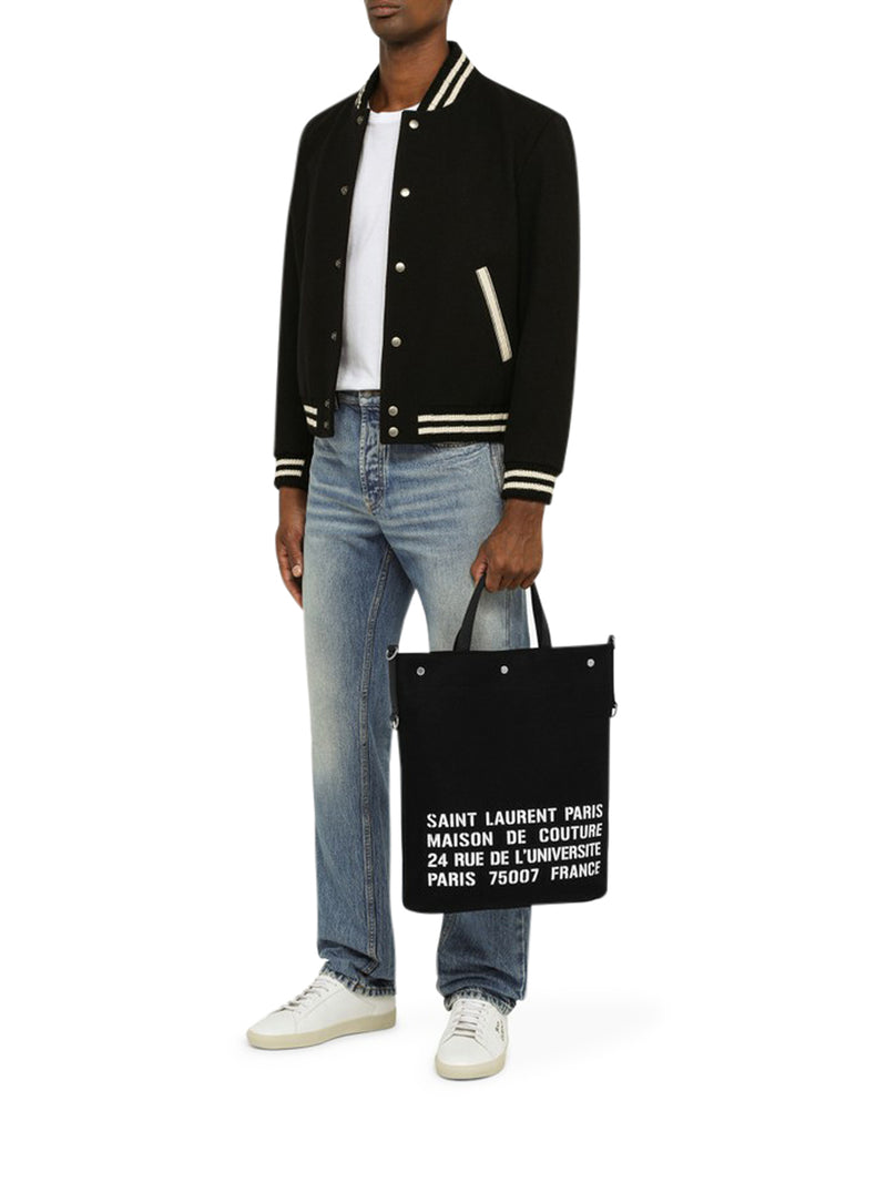 Suitnegozi Borsa tote North/South nera in canvas 2025