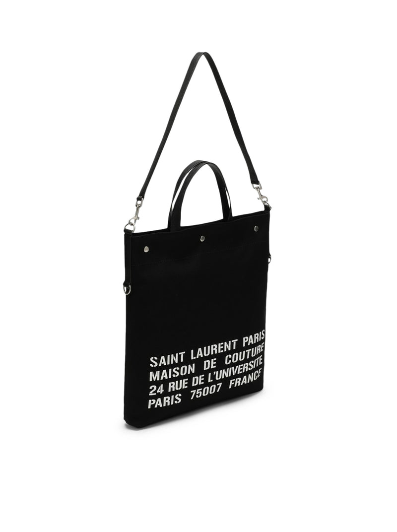 Suitnegozi Borsa tote North/South nera in canvas 2025