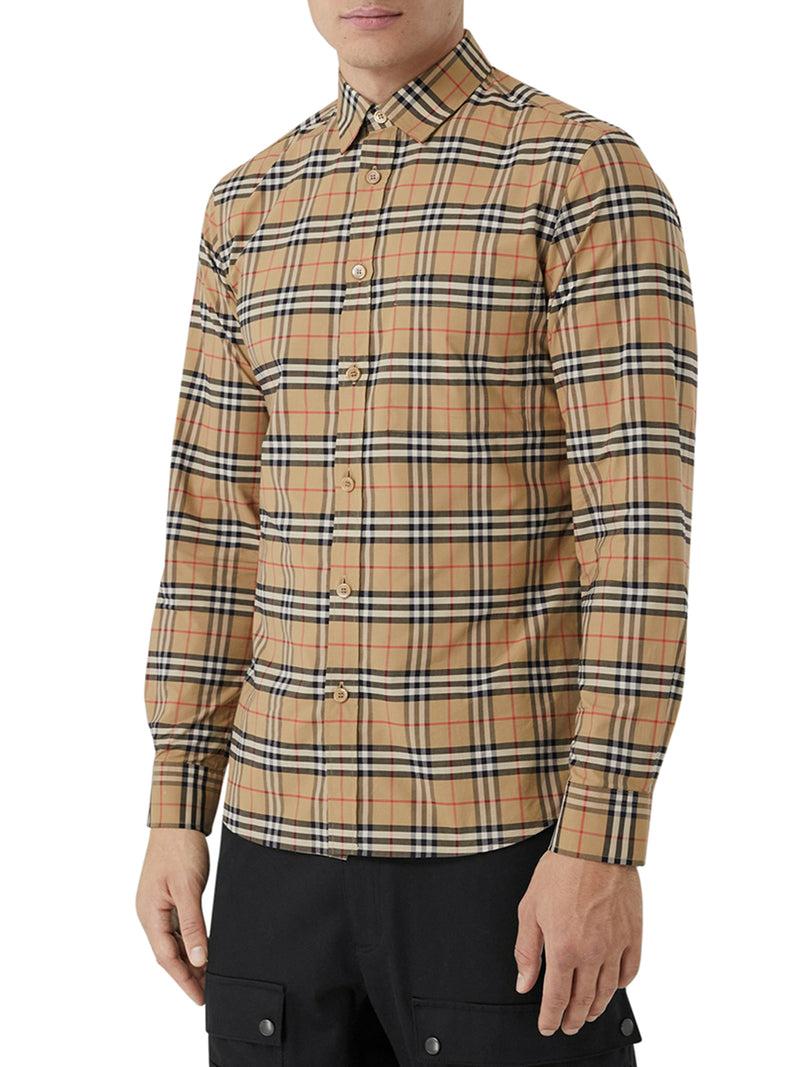 Suitnegozi camicia con motivo vintage check in miniatura Vendita Economica