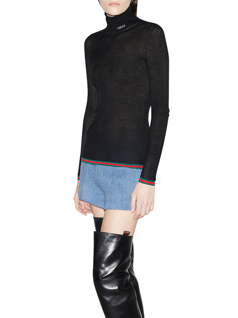 Suitnegozi MAGLIA A COLLO ALTO IN MISTO CASHMERE E SETA Offerta