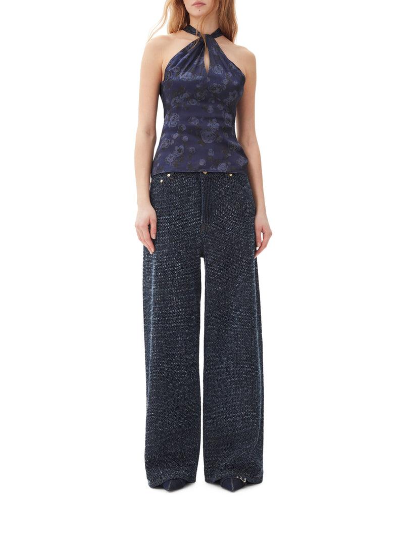 Suitnegozi JEANS LARGHI BLU SCURO FLUFFY Vendita Calda