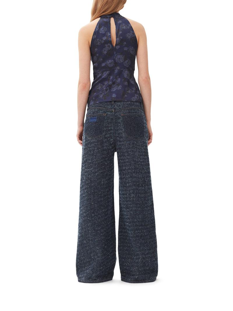 Suitnegozi JEANS LARGHI BLU SCURO FLUFFY Vendita Calda