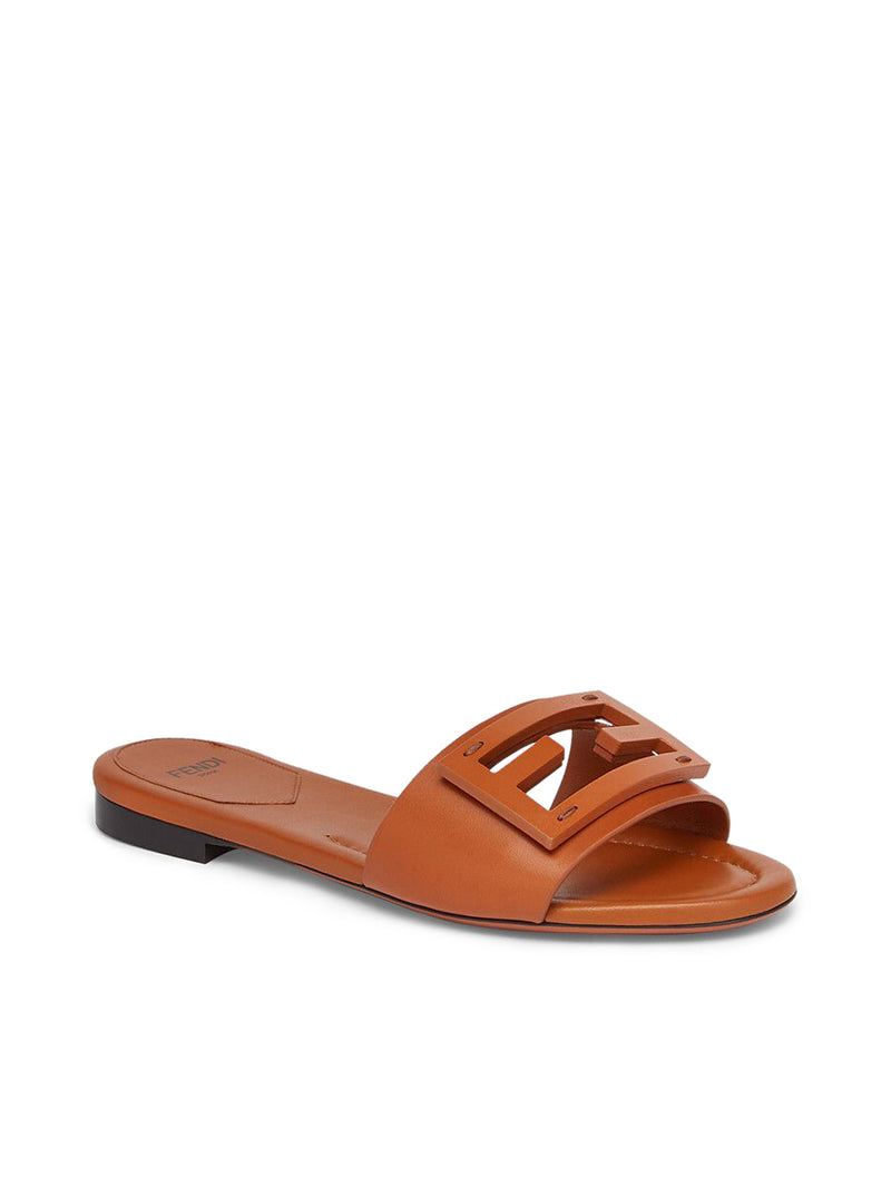 Suitnegozi Slide in pelle marrone Promozione