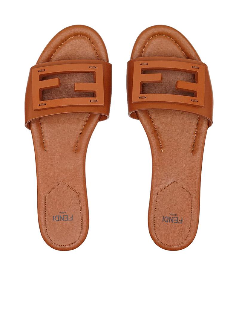 Suitnegozi Slide in pelle marrone Promozione