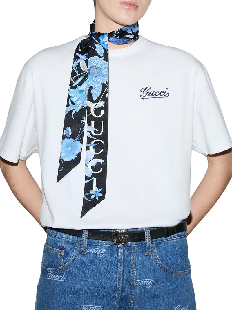 Suitnegozi FIOCCO AL COLLO IN SETA STAMPA FLOREALE GUCCI Saldi Di Fabbrica