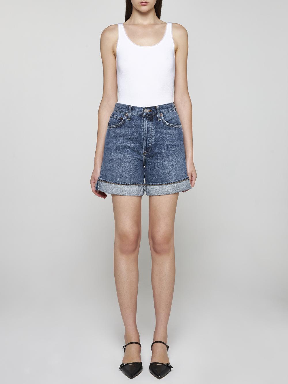AGOLDE Shorts Dame in denim Saldi
