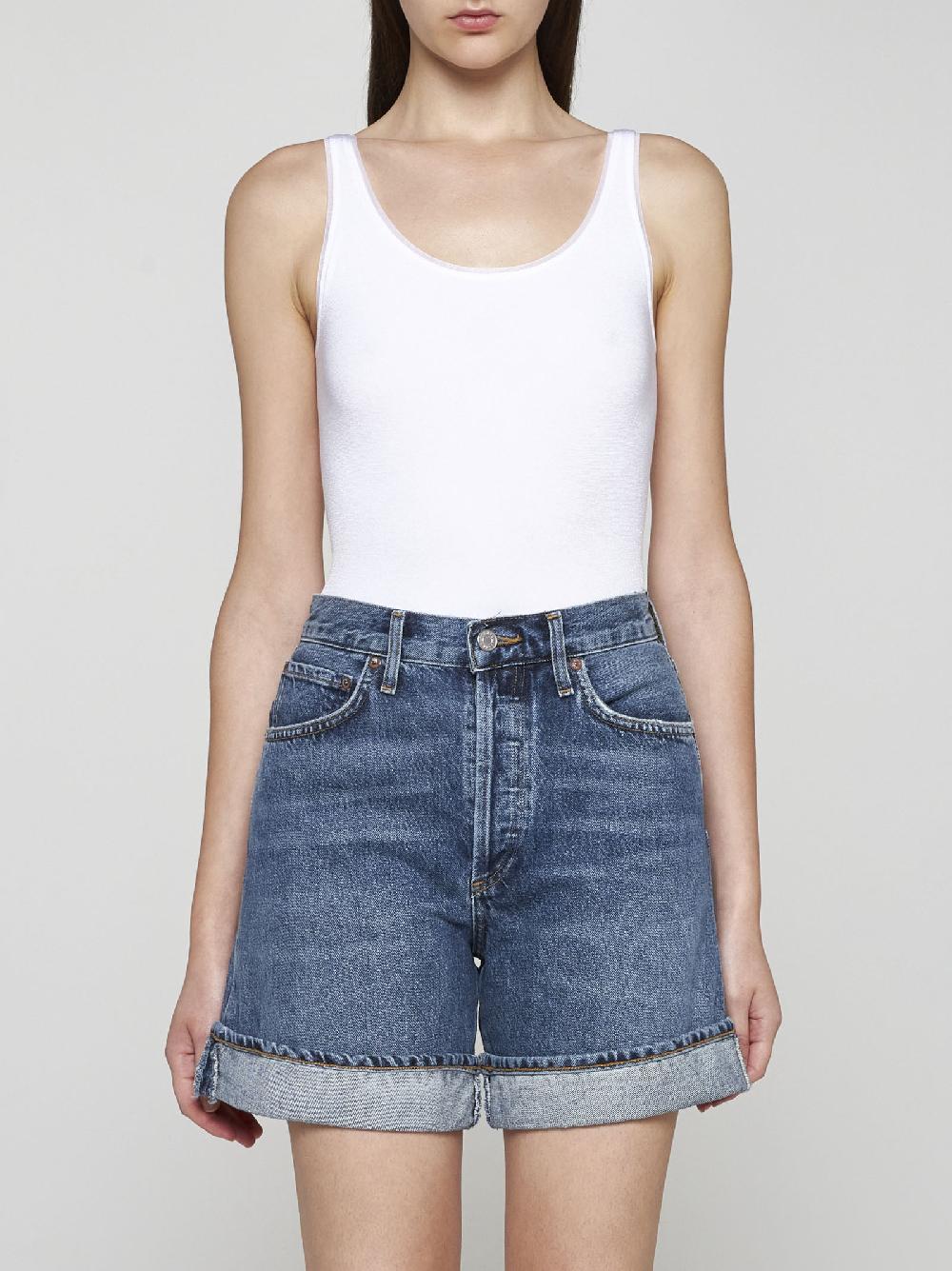 AGOLDE Shorts Dame in denim Saldi