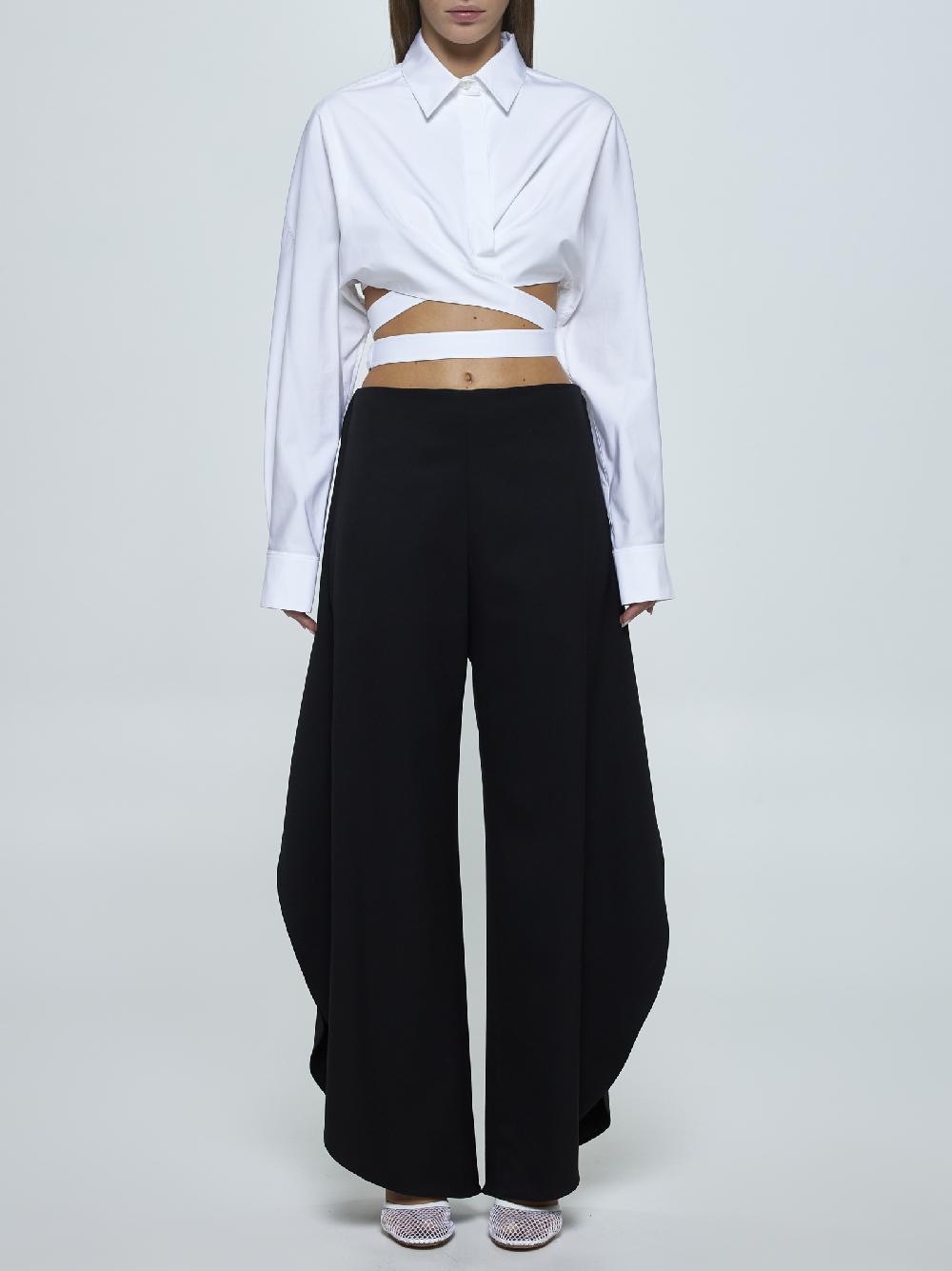 ALAÏA Pantaloni Round in lana stretch Nuova