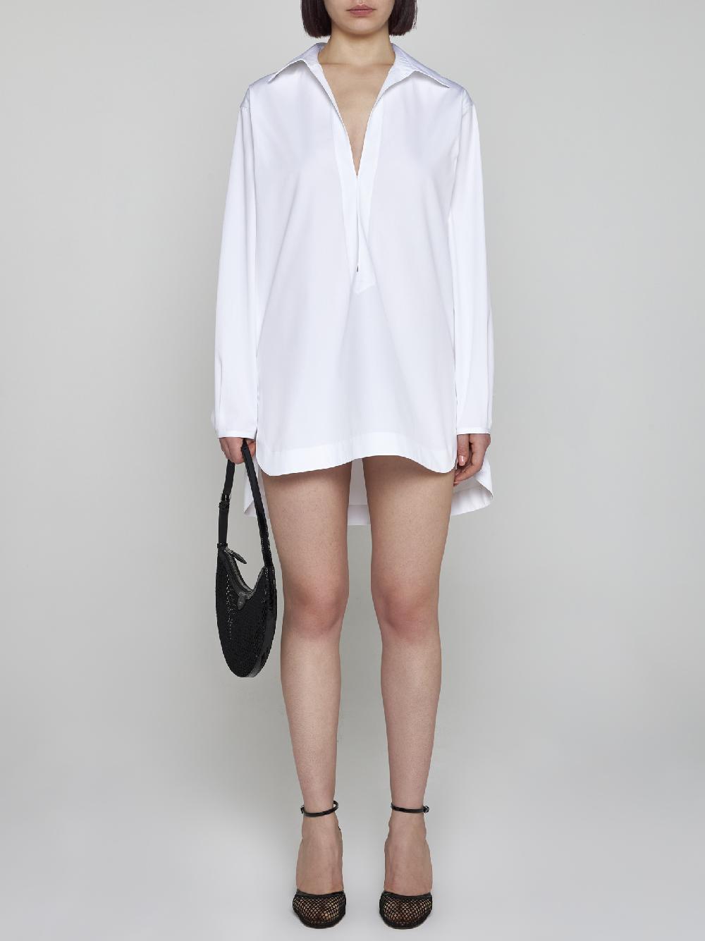 ALAÏA Chemisier a tunica in popeline di cotone bianco Moda