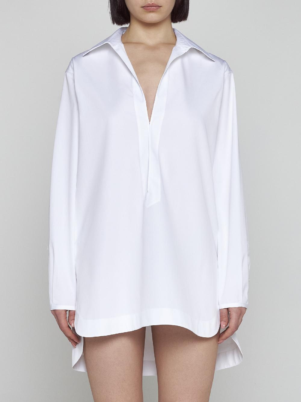 ALAÏA Chemisier a tunica in popeline di cotone bianco Moda