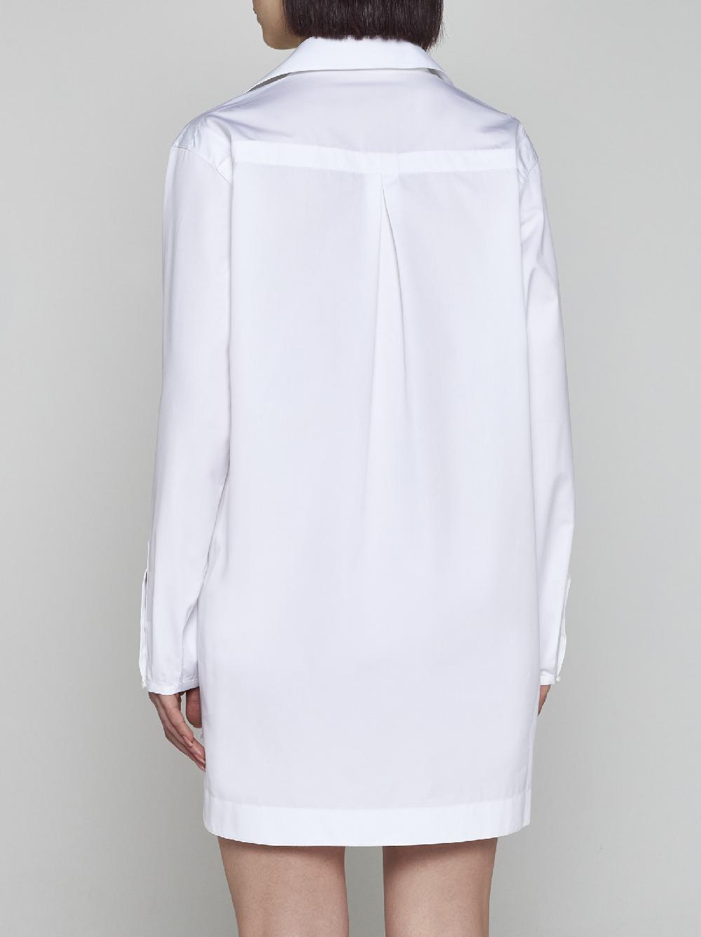ALAÏA Chemisier a tunica in popeline di cotone bianco Moda
