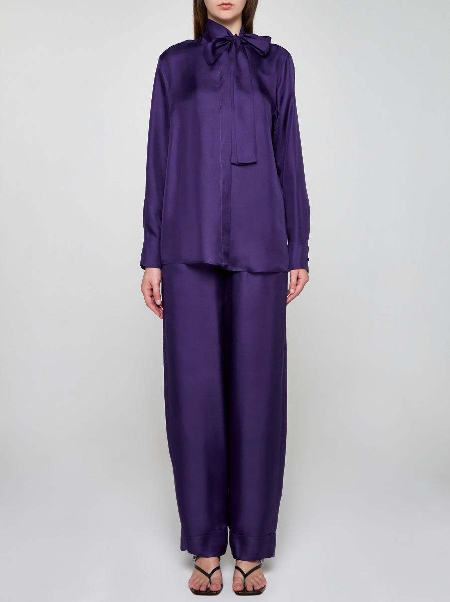 BLANCA VITA Pantaloni Petroy in seta In Vendita