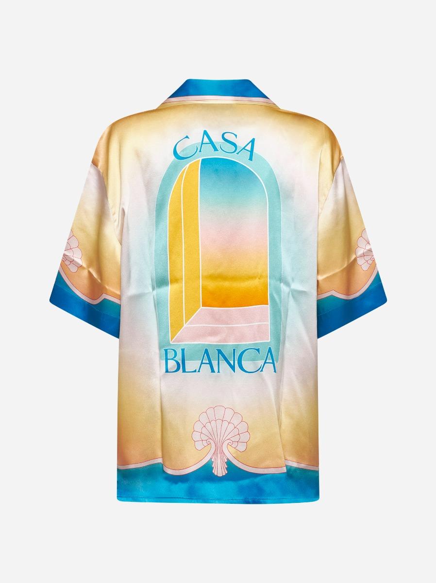 CASABLANCA Camicia L'Arc Coloré in raso di seta Italy