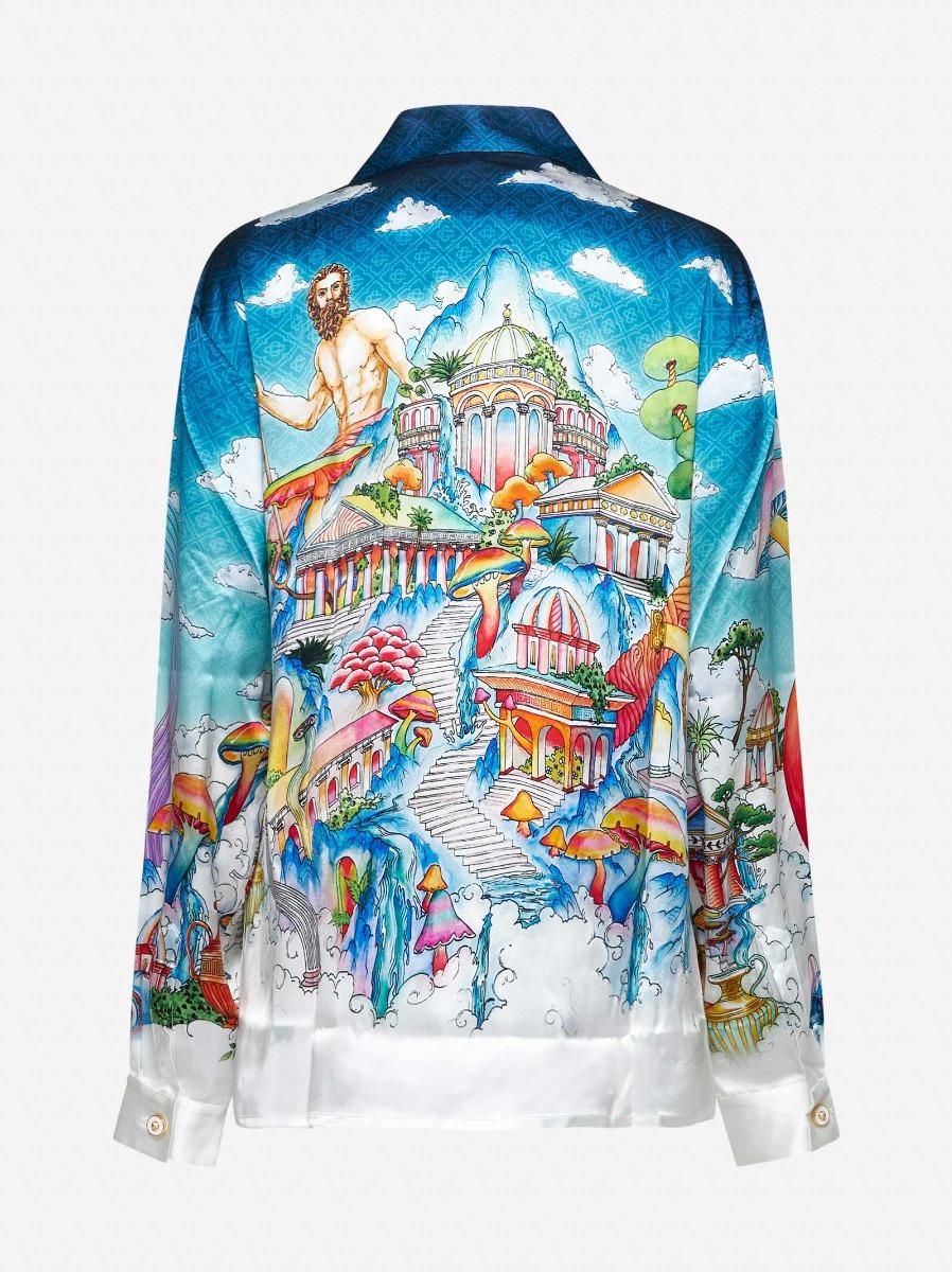 CASABLANCA Camicia The Road To Knowledge in twill di seta Italia