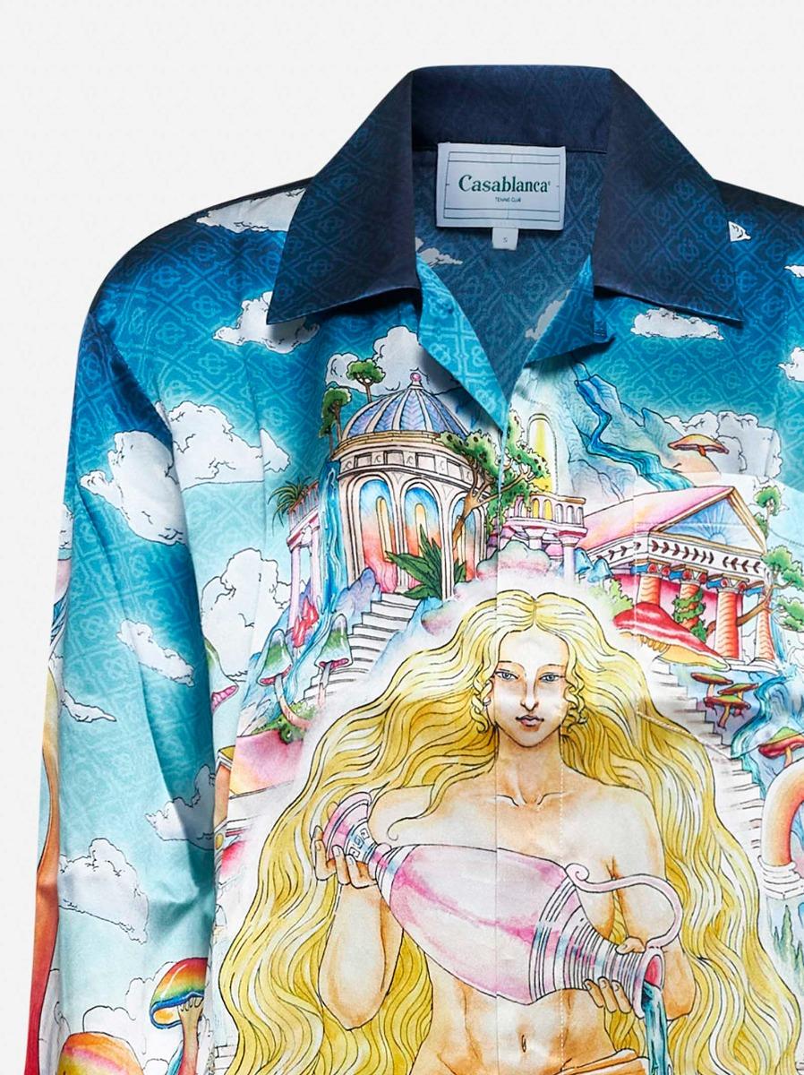 CASABLANCA Camicia The Road To Knowledge in twill di seta Italia