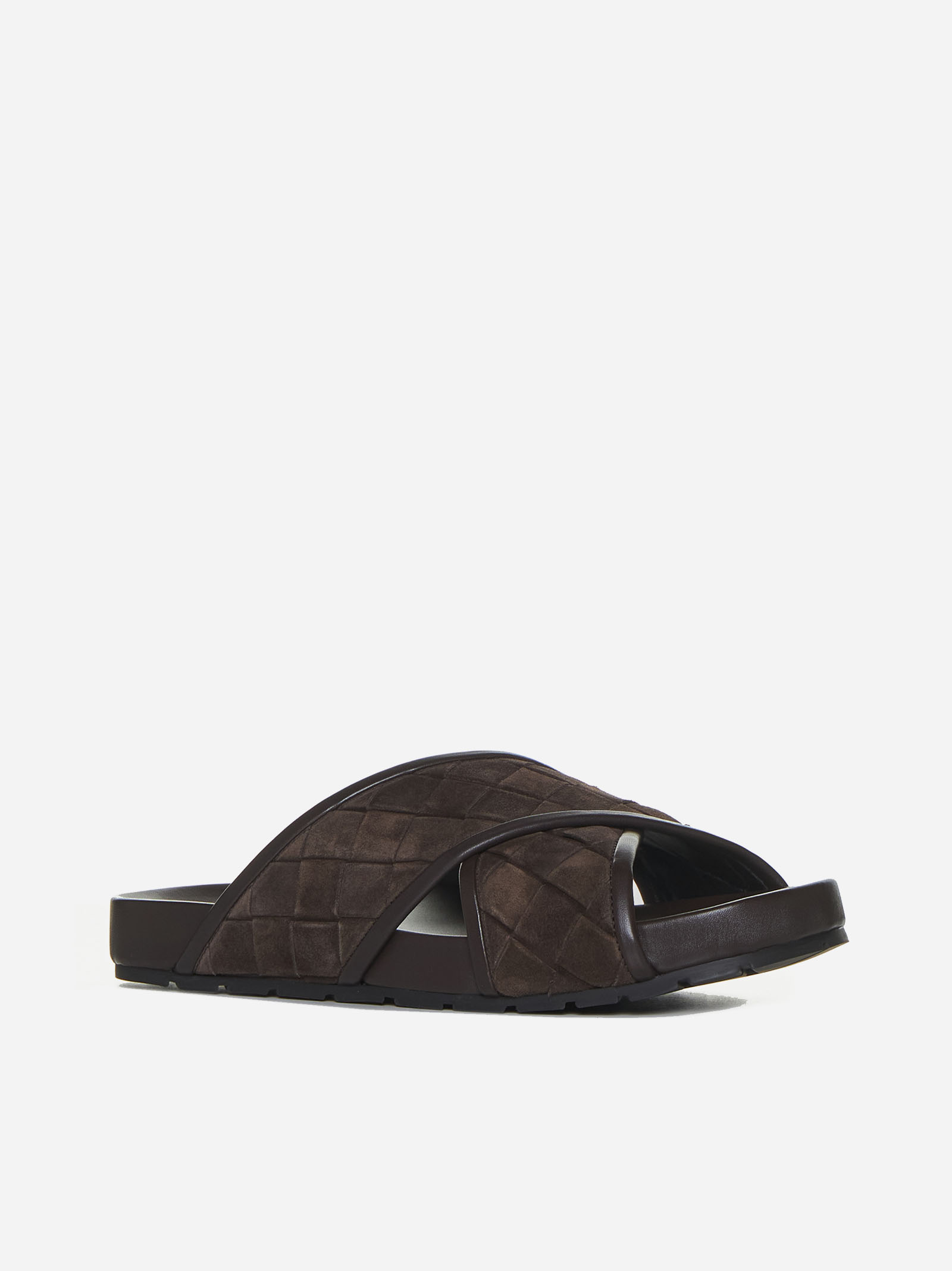 BOTTEGA VENETA Sandali Tarik in suede Intrecciato In Linea