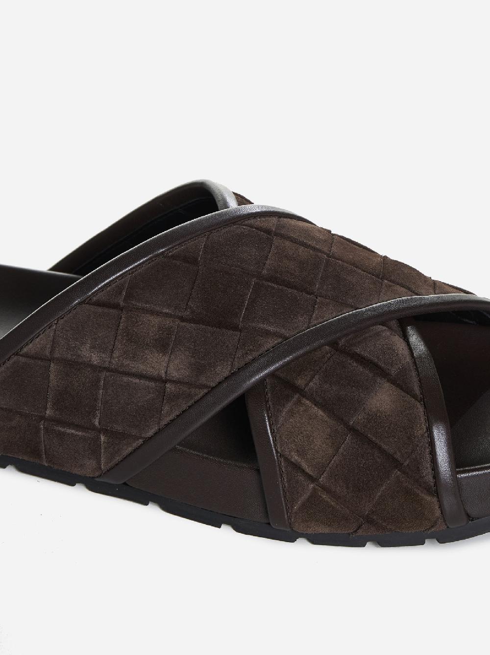 BOTTEGA VENETA Sandali Tarik in suede Intrecciato In Linea