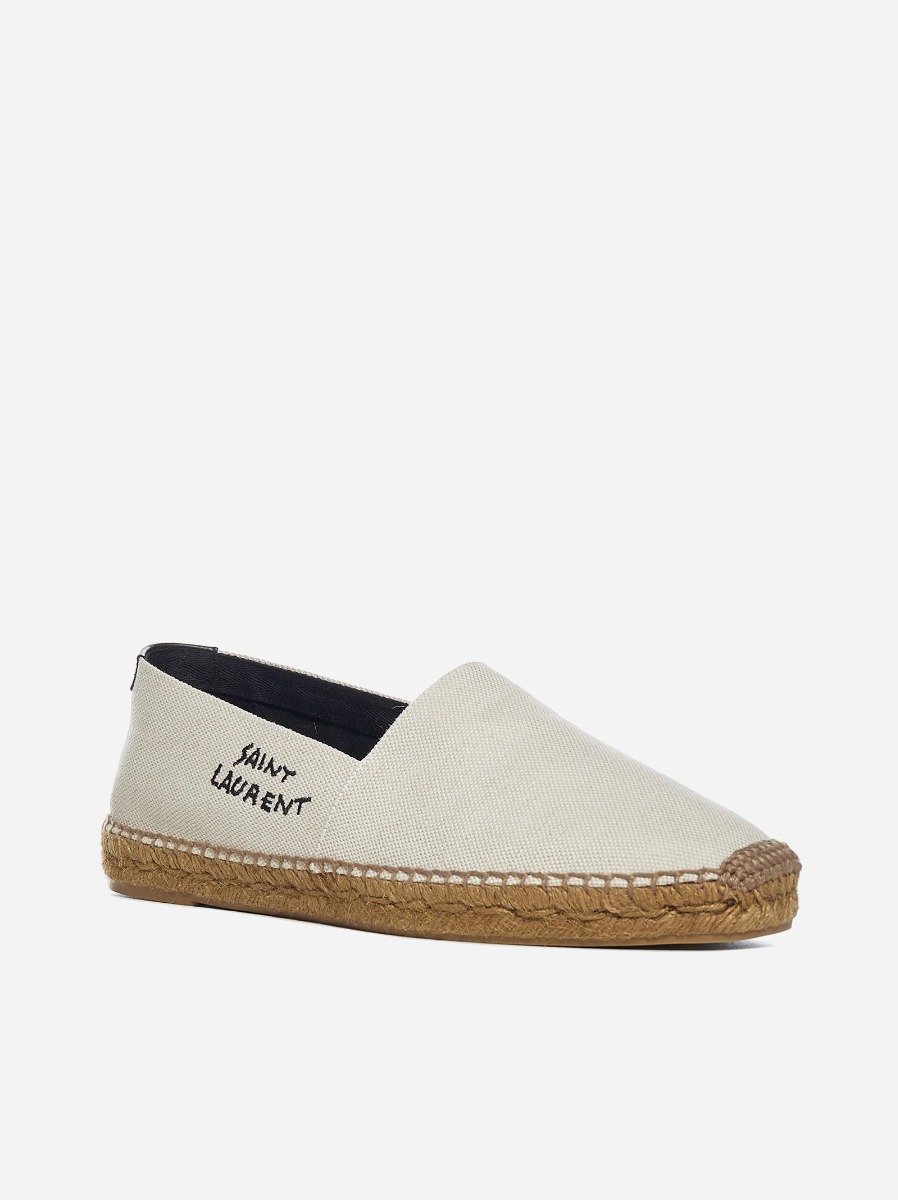 SAINT LAURENT Espadrillas in tela con logo Fino Al -60%