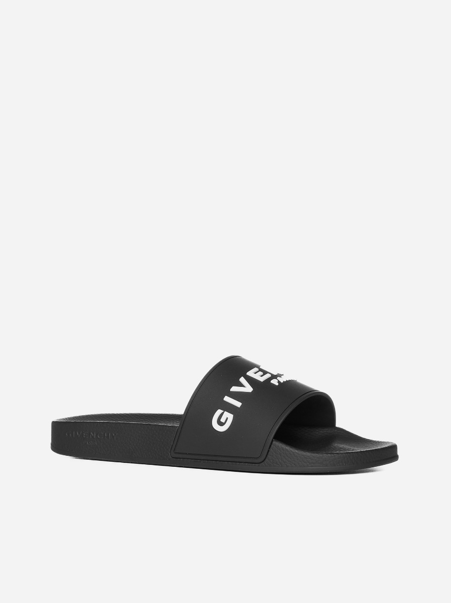 GIVENCHY Slides flat in gomma con logo Offerta