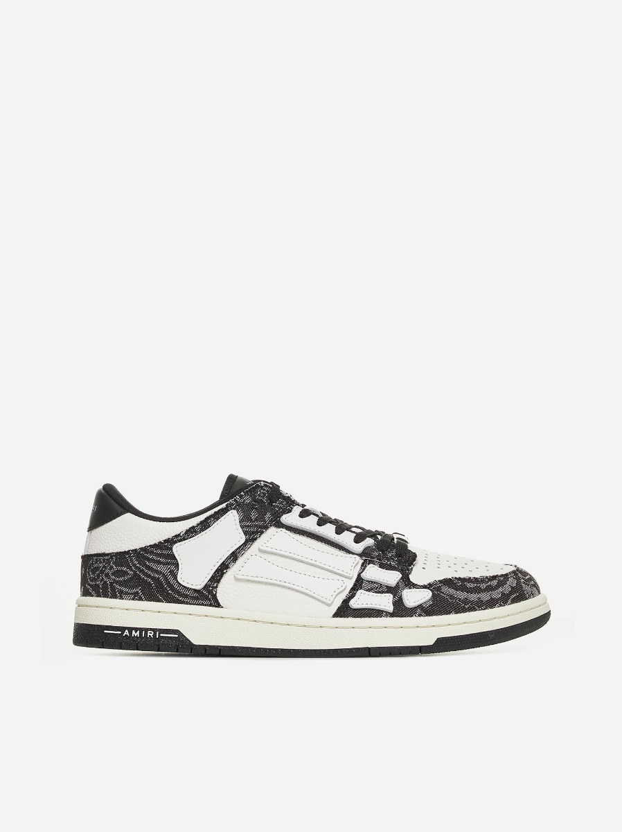 AMIRI Sneakers Skel Bandana low-top in pelle e denim