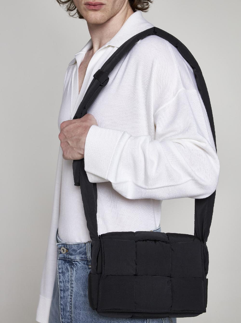 BOTTEGA VENETA Borsa Cassette piccola in nylon Intreccio Economico