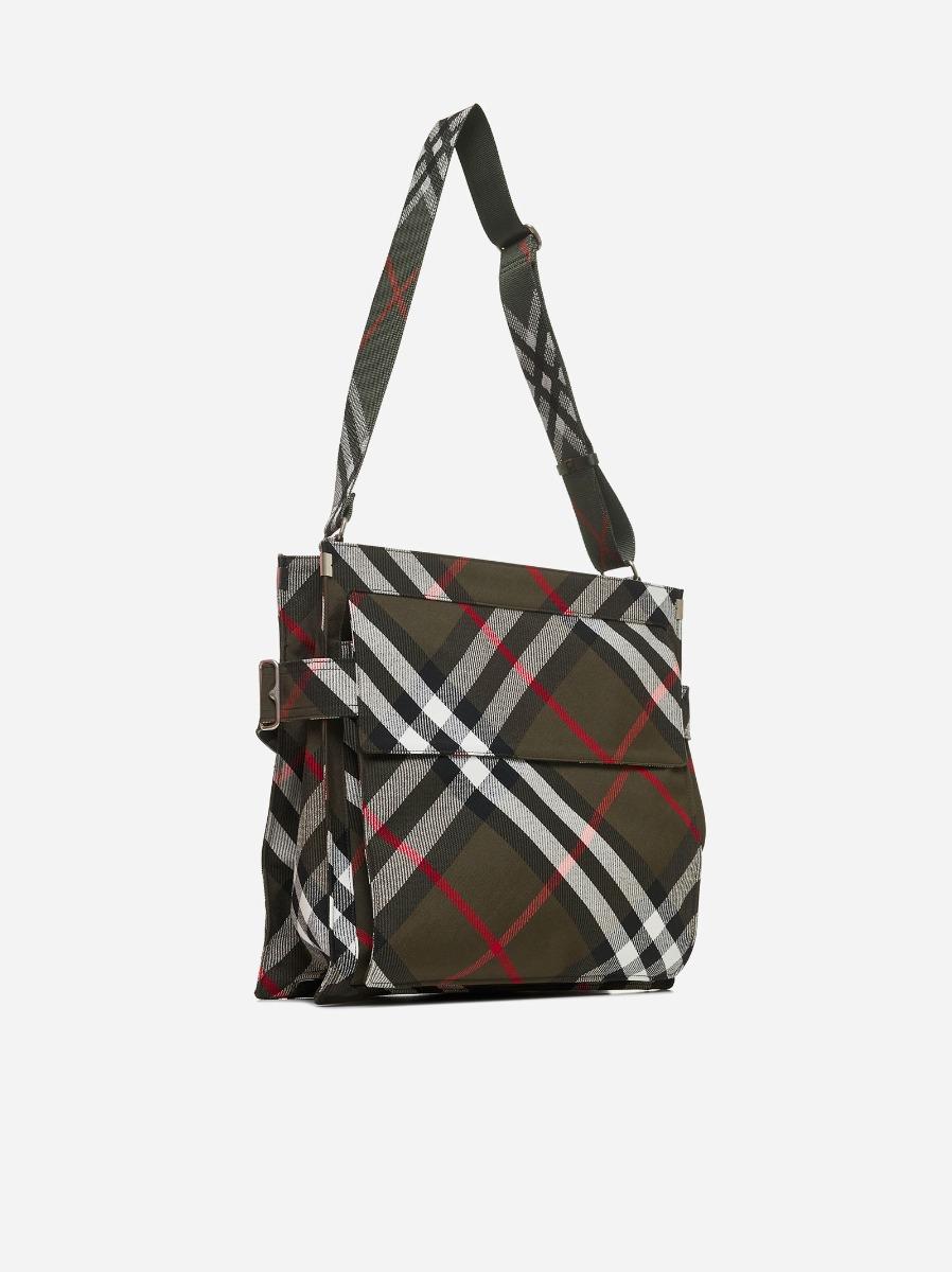 BURBERRY Borsa tote Trench media in tela check Saldi