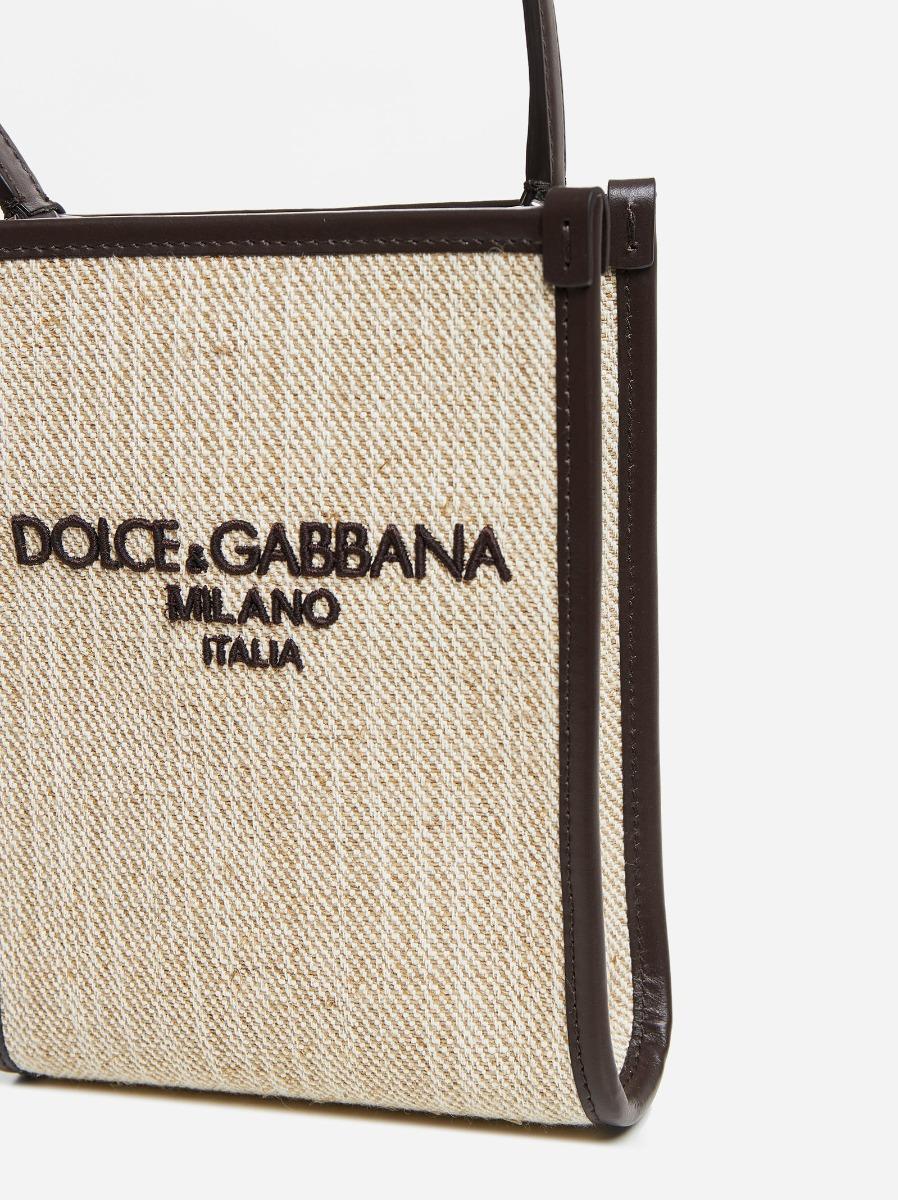 DOLCE & GABBANA Borsa shopping piccola in tela Vendite Flash