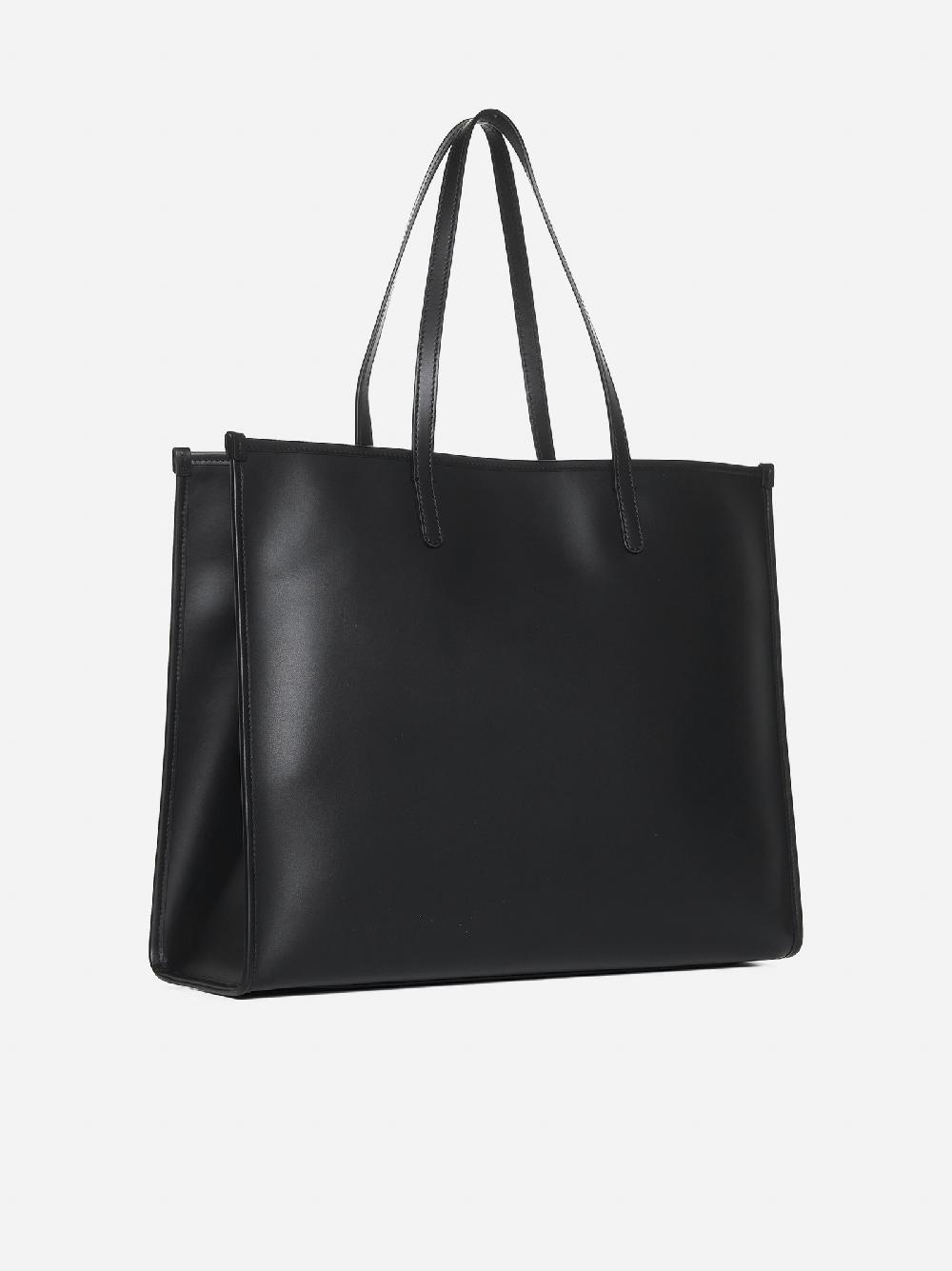 DOLCE & GABBANA Borsa tote grande in pelle con logo Italy