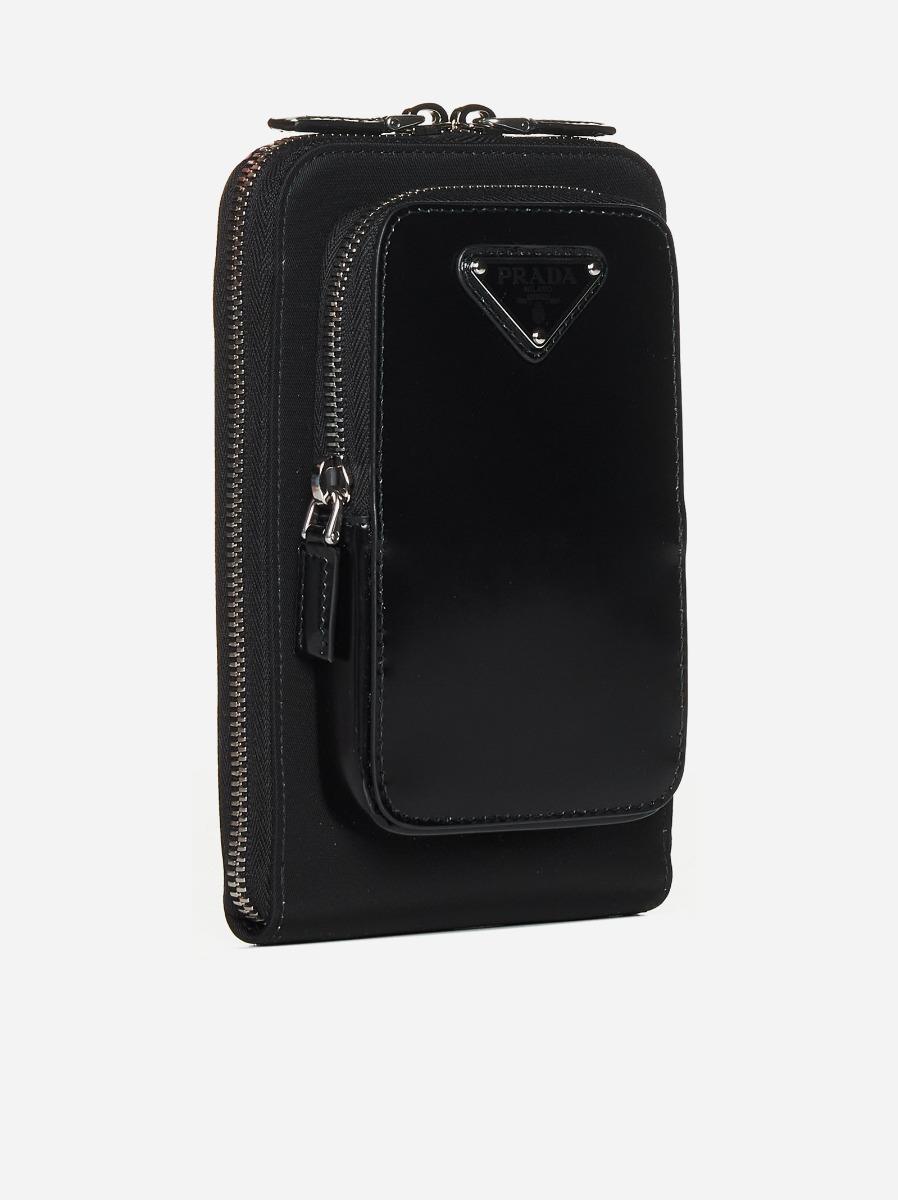 PRADA Borsa a tracolla in pelle e Re-Nylon Italia
