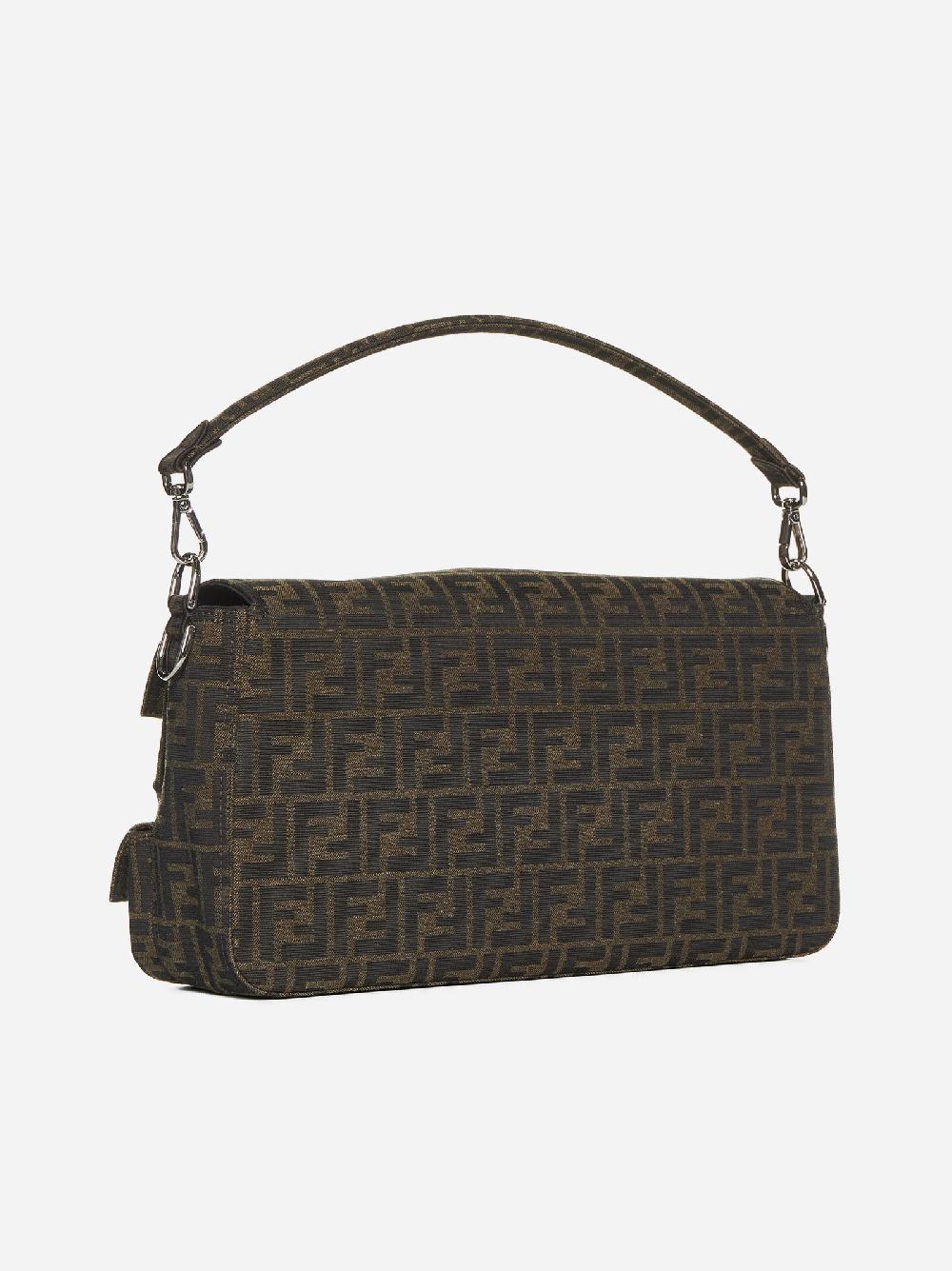 FENDI Borsa Baguette Multipocket Maxi in tessuto FF In Linea