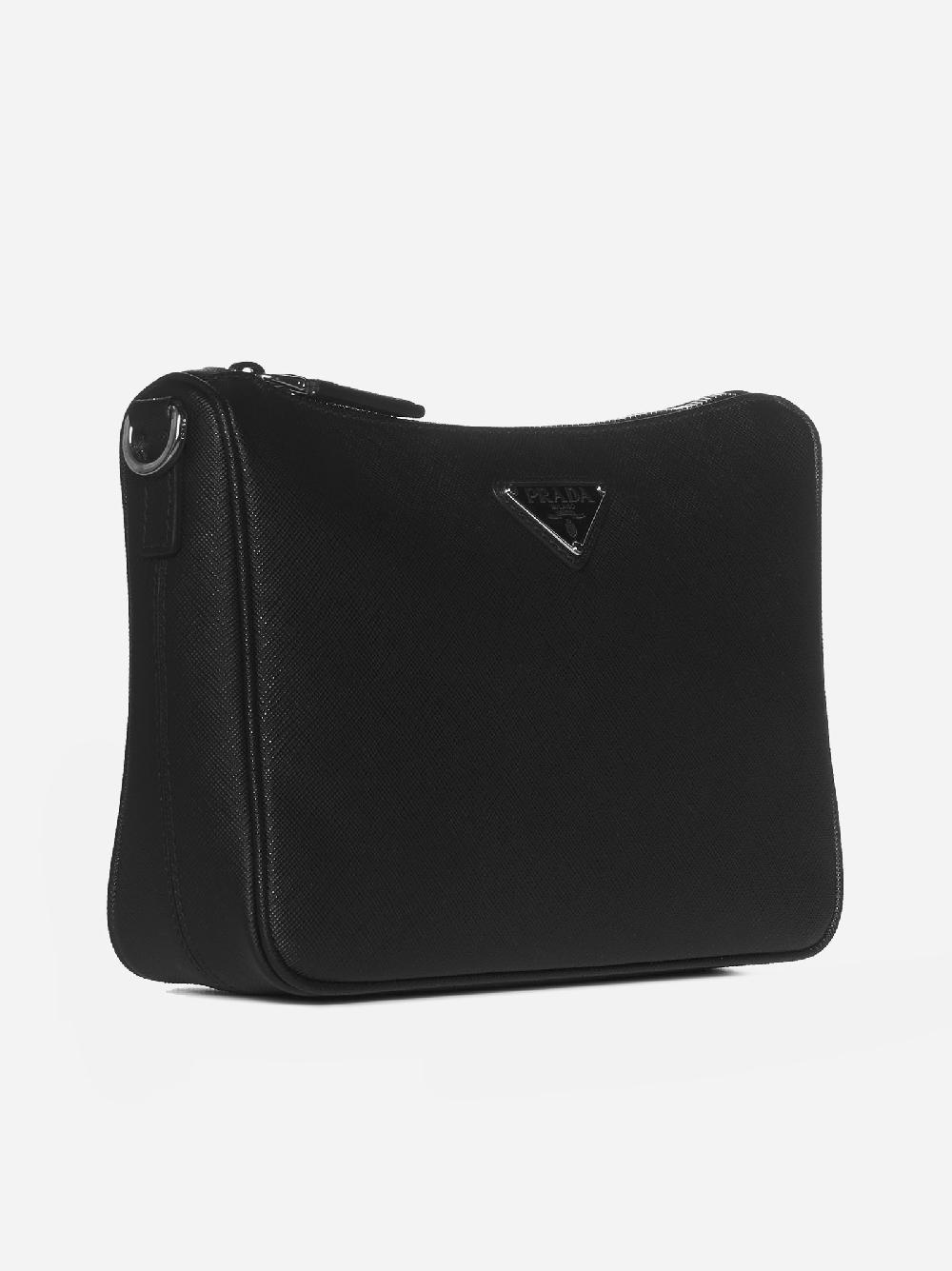 PRADA Borsa in pelle Saffiano con placca-logo Consegna Veloce