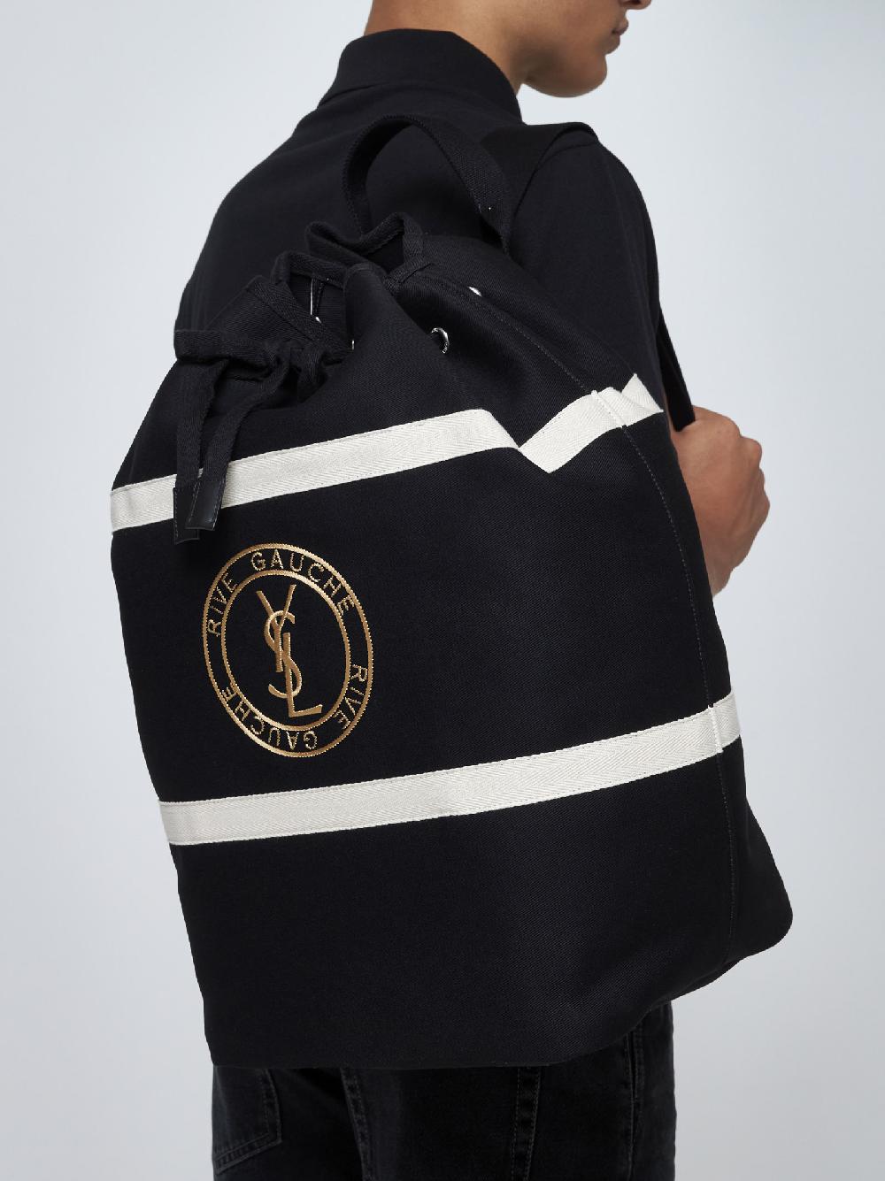 SAINT LAURENT Zaino Stamp Seau in cotone Shopping Online