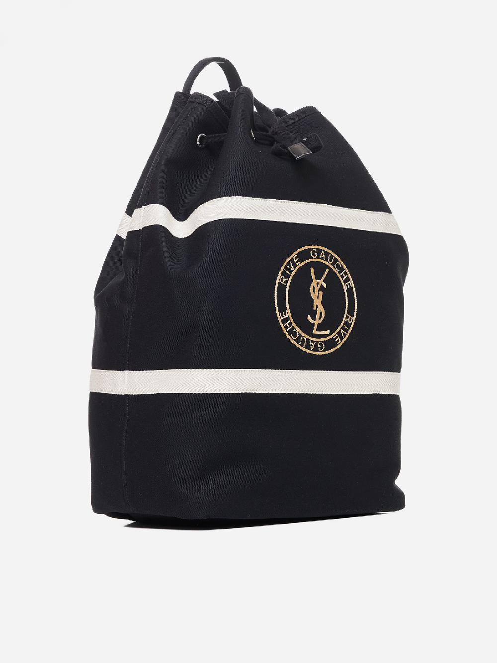 SAINT LAURENT Zaino Stamp Seau in cotone Shopping Online
